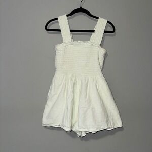 American Eagle Mint‎ Green Seersucker Smocked Romper Sleeveless Size M